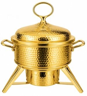 Stainless Steel Anupam Hammered Gold Finish