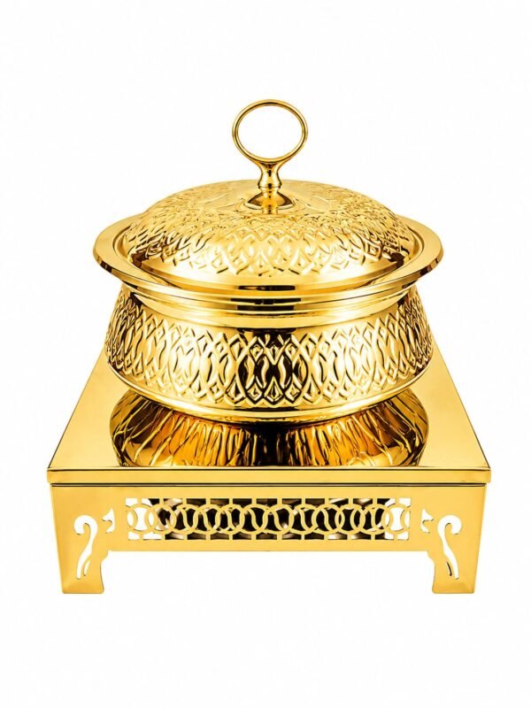 Stainless Steel Biryani Handi Gold Finish