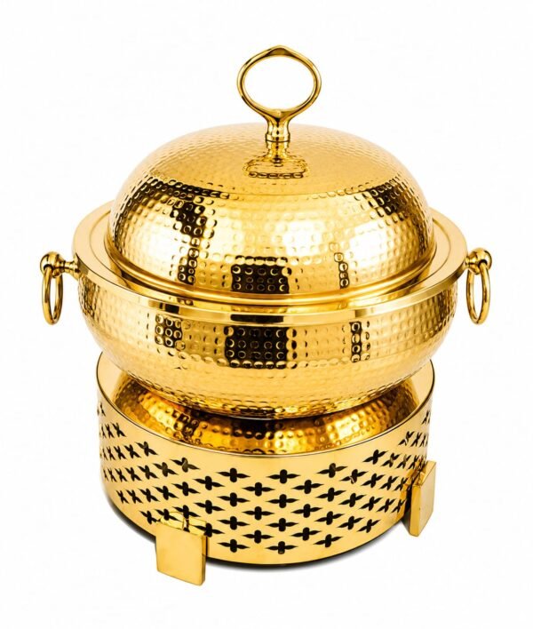 Stainless Steel Matka Gol Chula Finish Gold