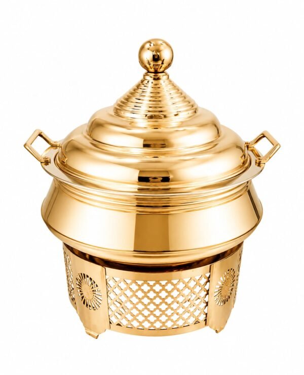 Stainless Steel Round Chowkhi Finish Gold