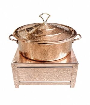 STW1040 Stainless Steel Chawal Bhagona Hammered Chowkhi Rose Gold Finish