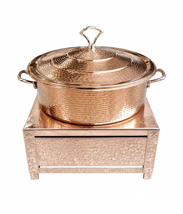 STW1040 Stainless Steel Chawal Bhagona Hammered Chowkhi Rose Gold Finish