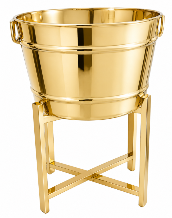 Stainless Steel Dustbin Gold Finish
