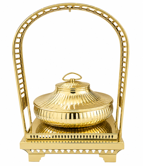 Stainless Steel Chatai Handi Chowkhi Chafing Dish Finish Gold