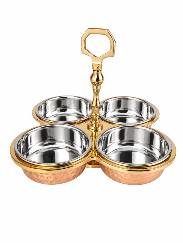 Stainless Steel , Copper Pickle Set With Brass Handle