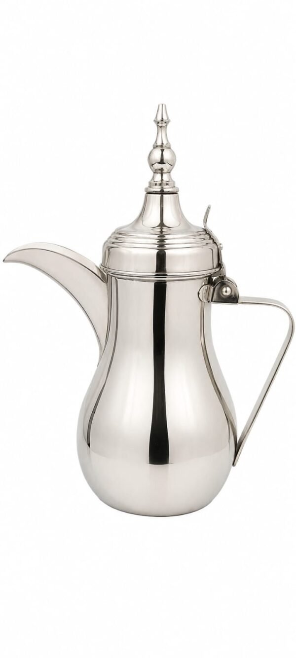 STW3128 Stainless Steel Arabic Coffee Pot with Lid & Handle for Tea and Coffee Serving
