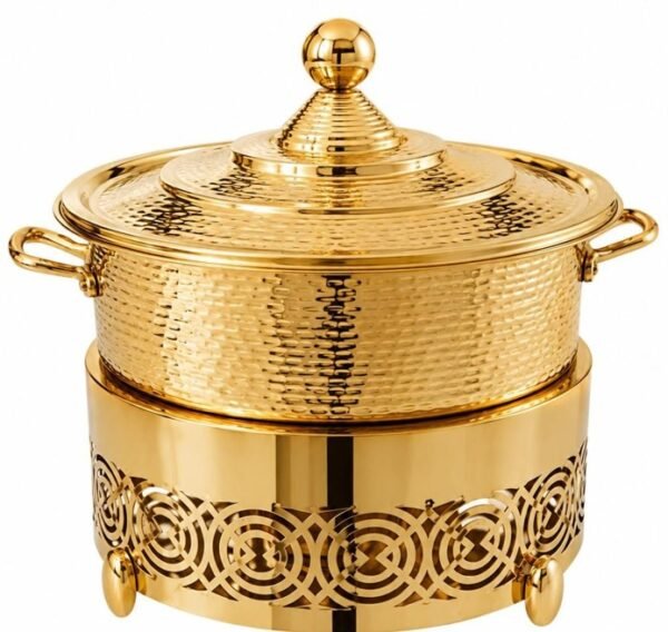 STW1057 Stainless Steel 120 Chawal Bhagona Chafing Dish Finish Gold