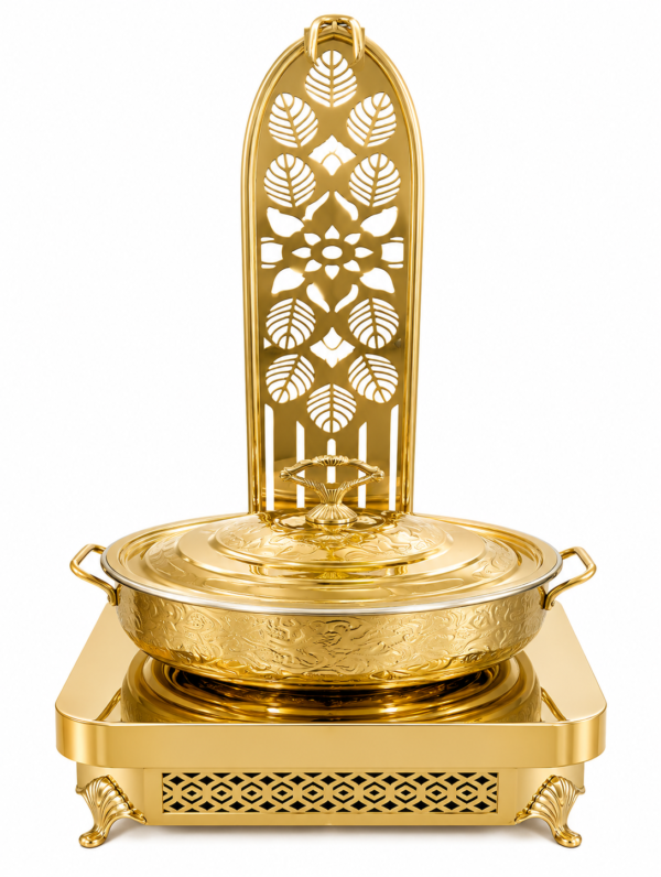 STW1062 Stainless Steel Chitai Handi Chowkhi Chafing Dish Finish Gold