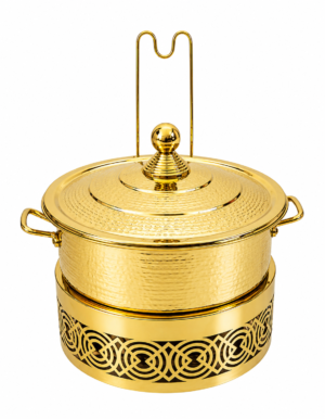 STW1069 Stainless Steel 120 Chula Chawal Bhagona Chafing Dish Finish Gold