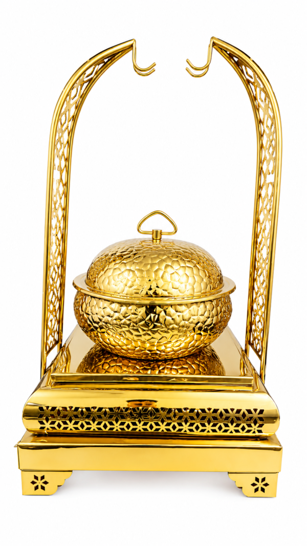 STW1074 Stainless Steel Chitai Handi Chowkhi Chafing Dish Finish Gold