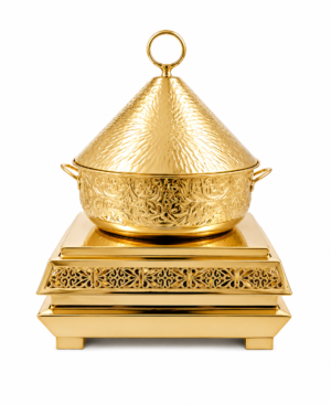 Stainless Steel Chitai Handi Chowkhi Chafing Dish Finish Gold