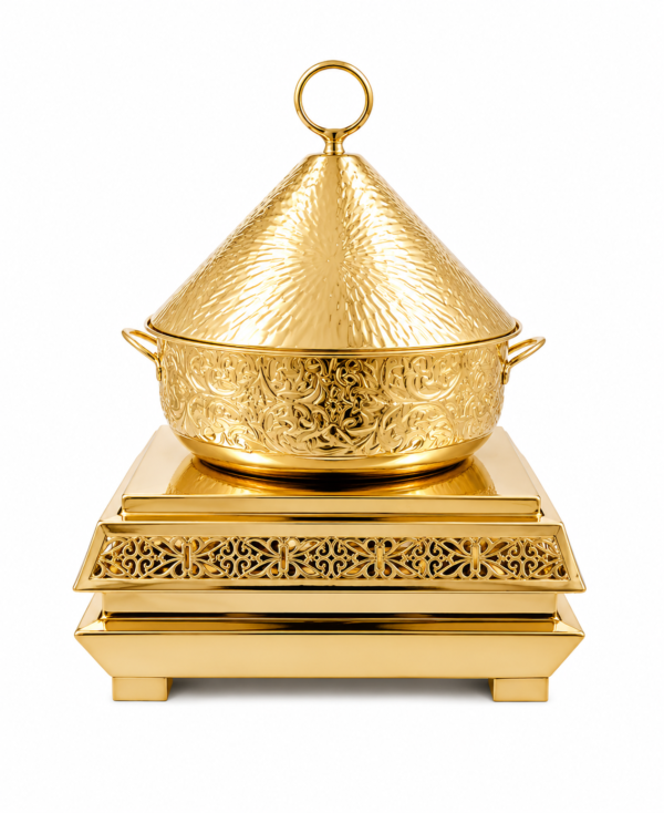STW1079 Stainless Steel Chitai Handi Chowkhi Chafing Dish Finish Gold