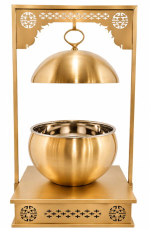 Stainless Steel Matka Chowkhi Chafing Dish Finish Gold
