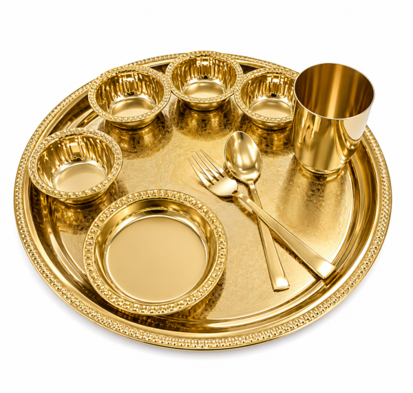 STW1083 Stainless Steel Thali Set Finish Gold