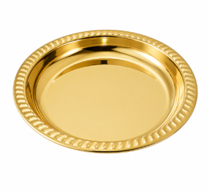 Stainless Steel S-Halwa Plate Finish Gold