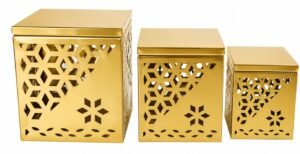 Stainless Steel Riser Set of 3 Finish Gold