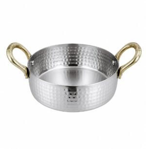 Stainless Steel Round Souce Pan Finish S.S. , Brass
