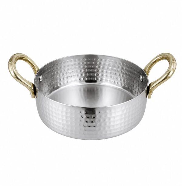 Stainless Steel Round Souce Pan Finish S.S. , Brass