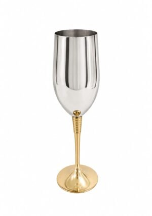 Stainless Steel And Brass Wine Glass Finish S.S. And Brass