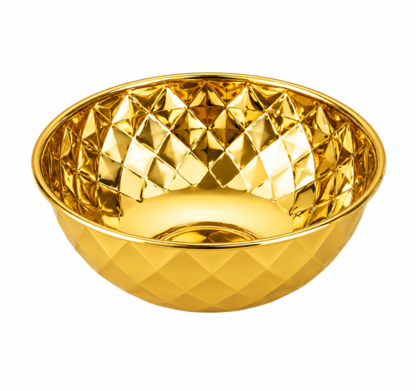 Stainless Steel Diamond Bowl Finish Gold