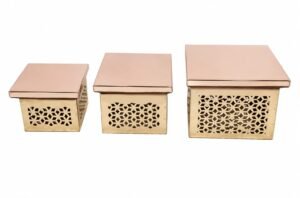 Stainless Steel Riser ( Set of 3 ) Finish Rose Gold