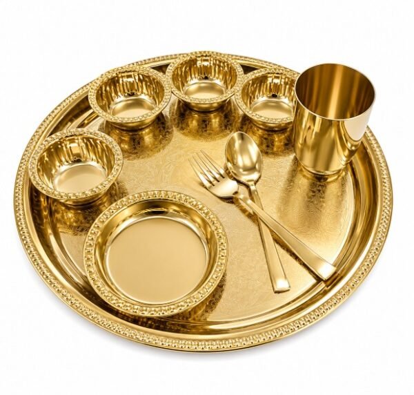 STW2117 Stainless Steel Thali Set Finish Gold
