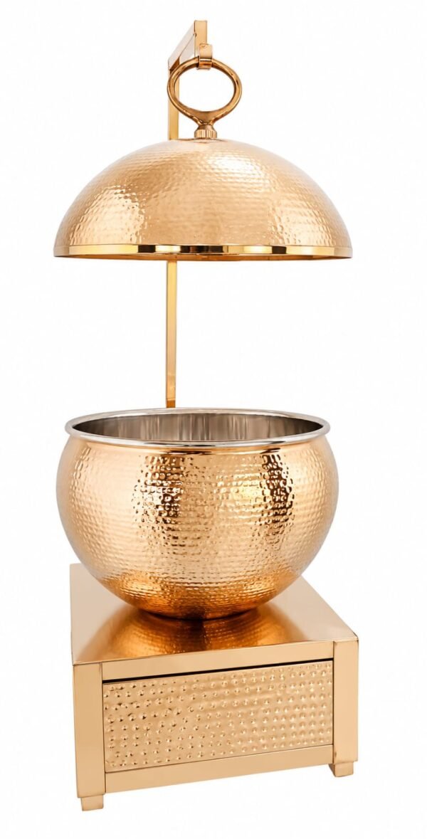 STW2123 Stainless Steel Hamm. Matka Chowkhi Chafing Dish Finish Rose Gold