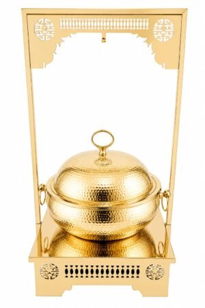 Stainless Steel Hamm. Handi Chowkhi Chafing Dish Finish Gold