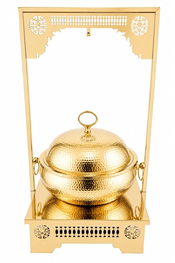 STW2128 Stainless Steel Hamm. Handi Chowkhi Chafing Dish Finish Gold